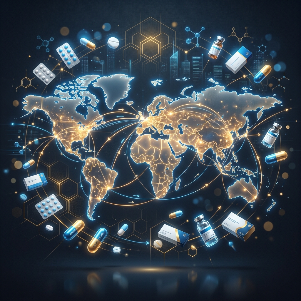 Global pharmaceutical import export network